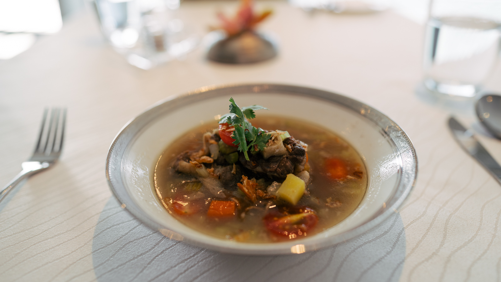 Malaysia Airlines Platinum Lounge oxtail soup