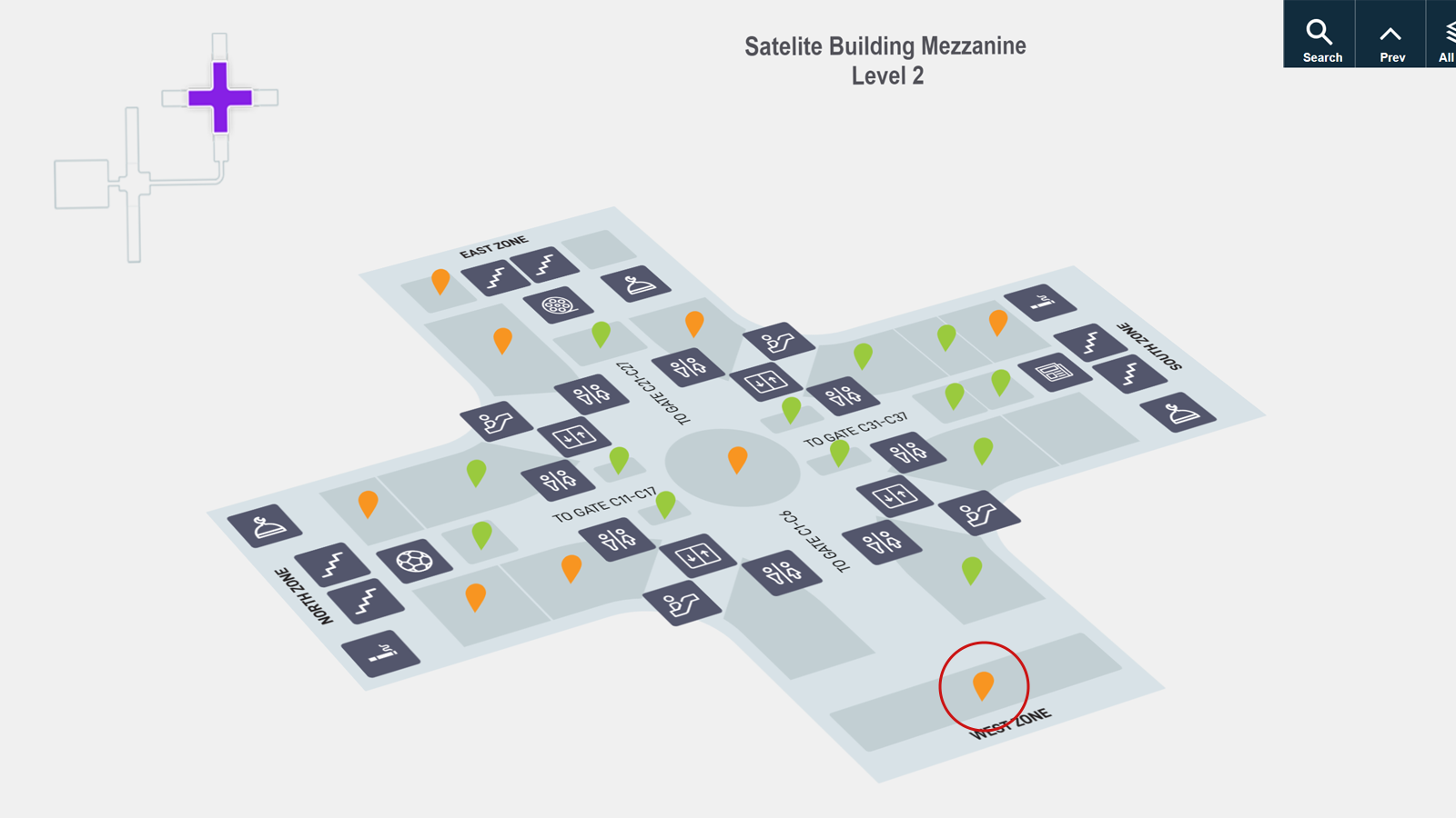 Malaysia Airlines Platinum Lounge map