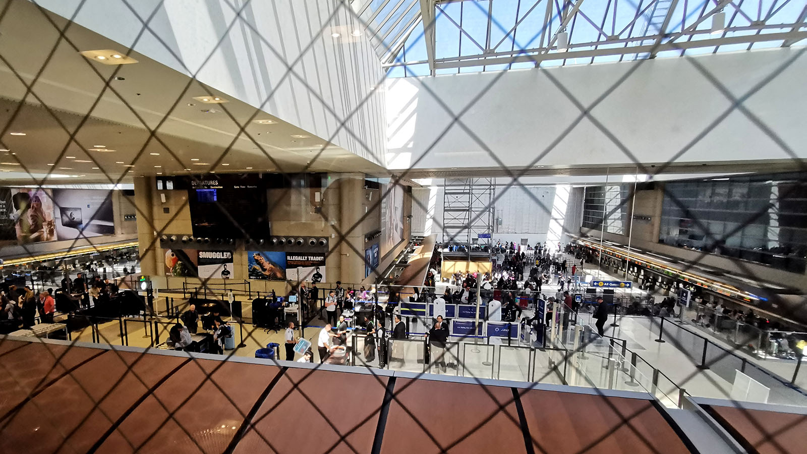 LAX TBIT check-in as seen from the Qantas Los Angeles International First Lounge