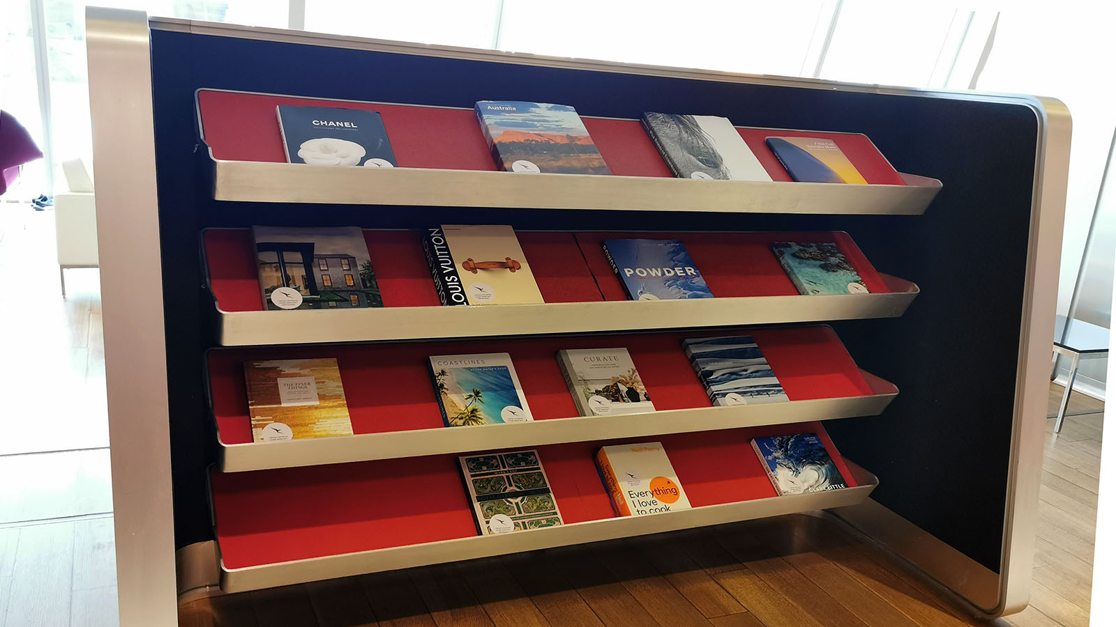 Magazines in the Qantas Los Angeles International First Lounge