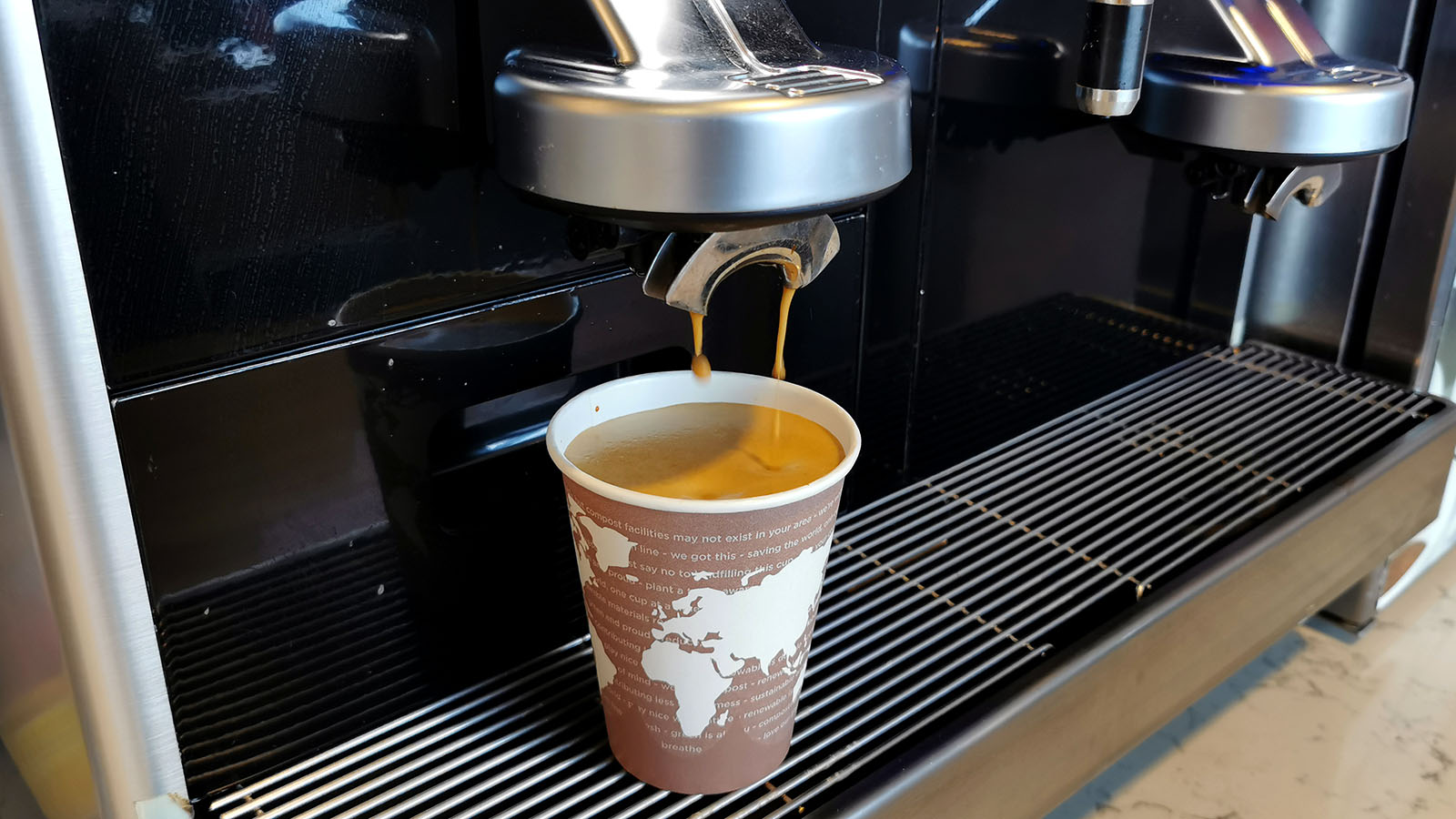 Coffee being brewed in the United Club (E), San Francisco