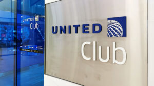 Outside the United Club in San Francisco