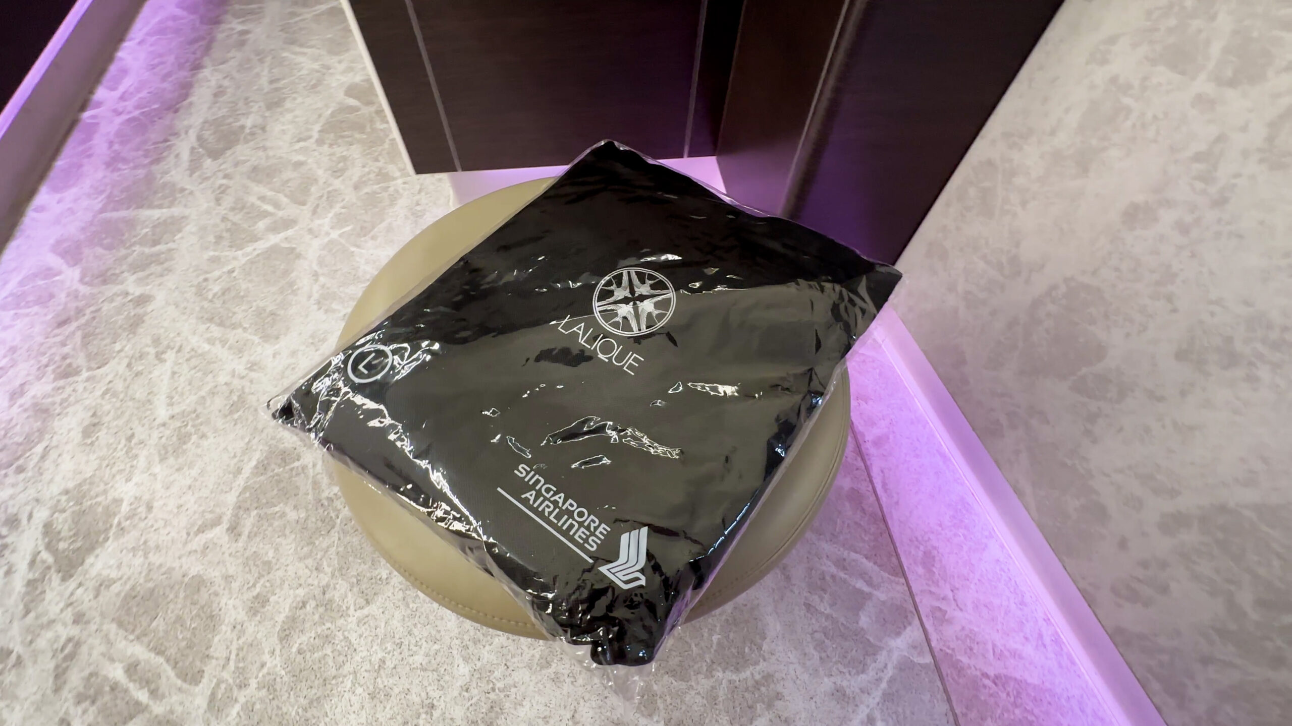 Singapore Airlines First Class pyjamas in packaging