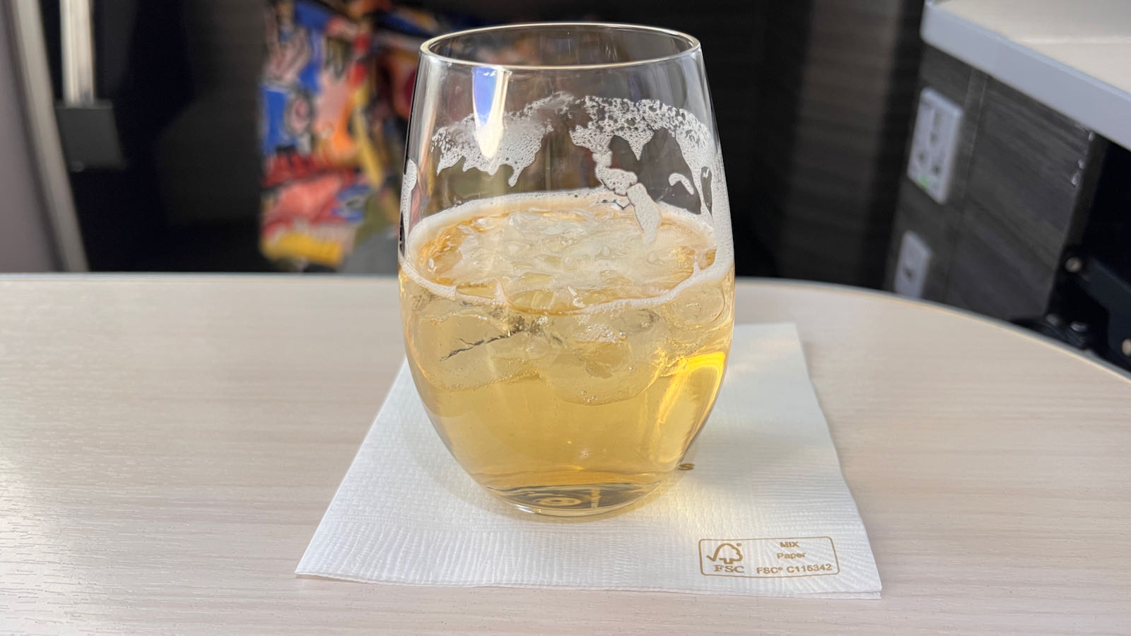 delicious plum wine in JAL Business Class