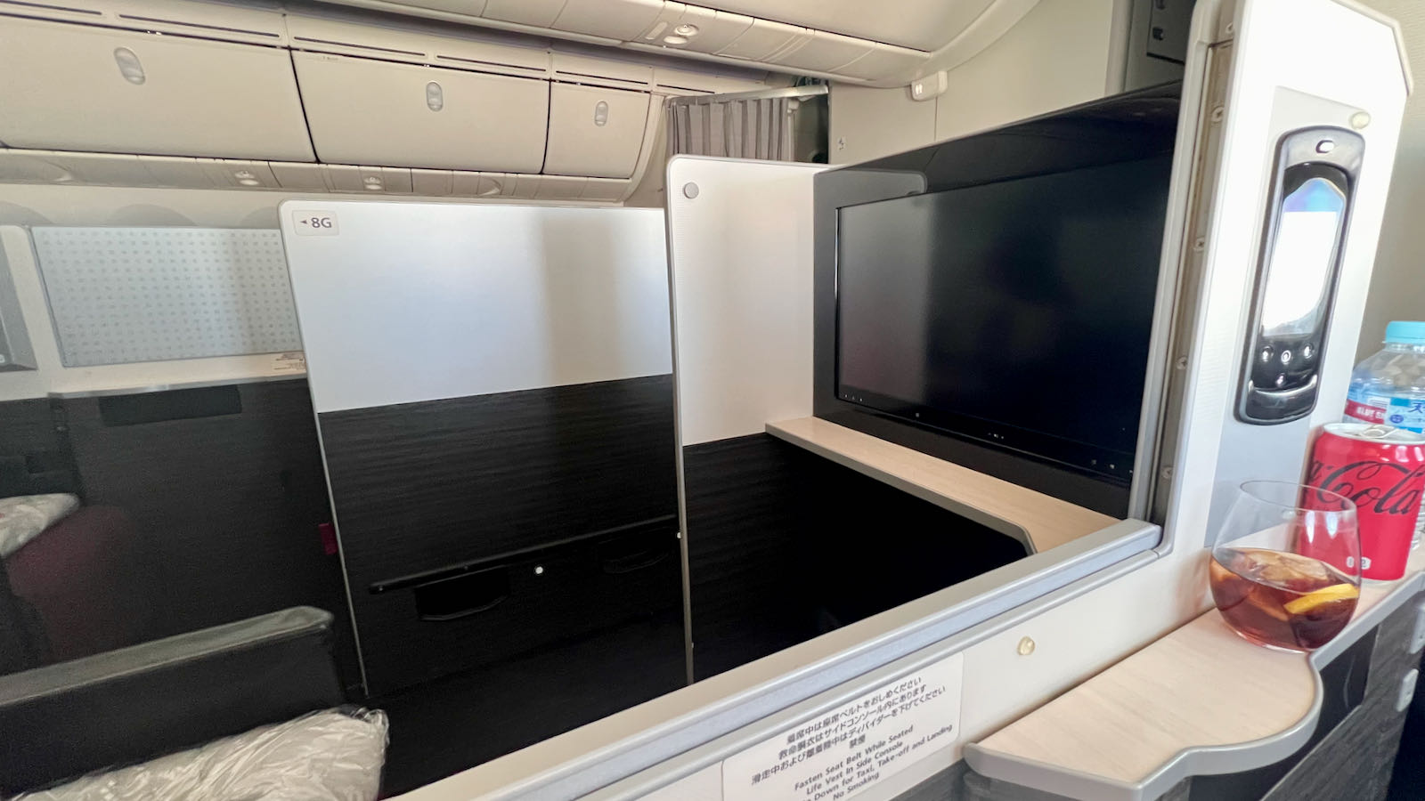 JAL Dreamliner business privacy screen