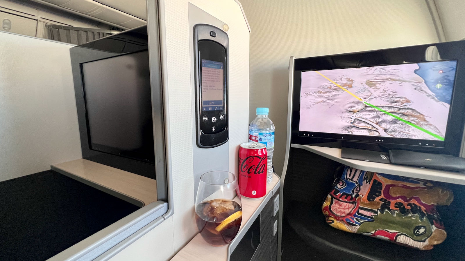 JAL Dreamliner Business Class storage