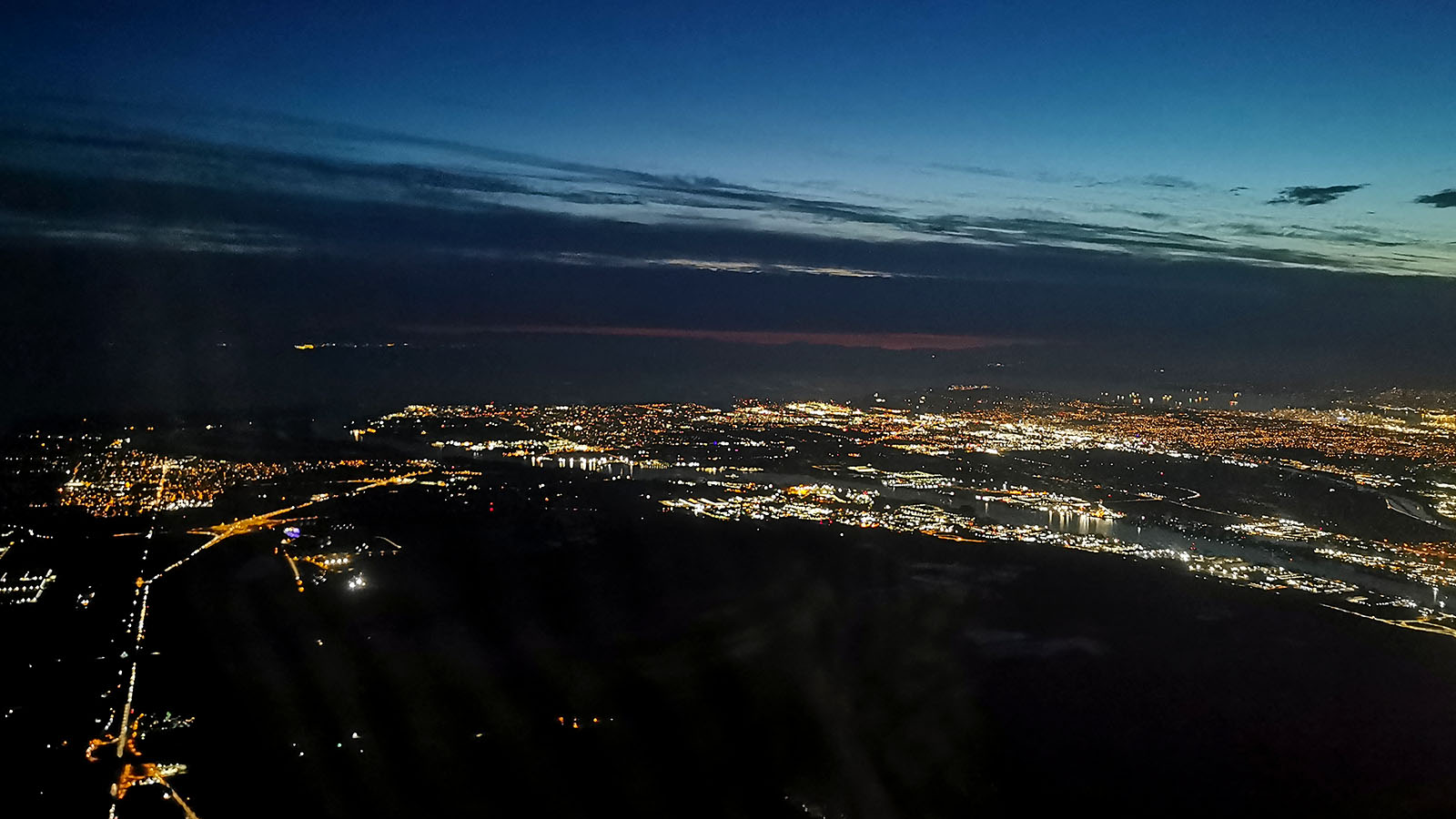 View of Vancouver from Air Canada Bombardier CRJ900 Business Class