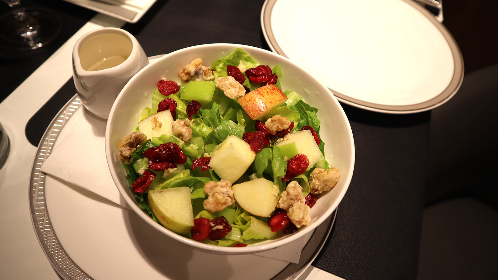 Waldorf salad in the Singapore Airlines SilverKris First Class Lounge, Melbourne