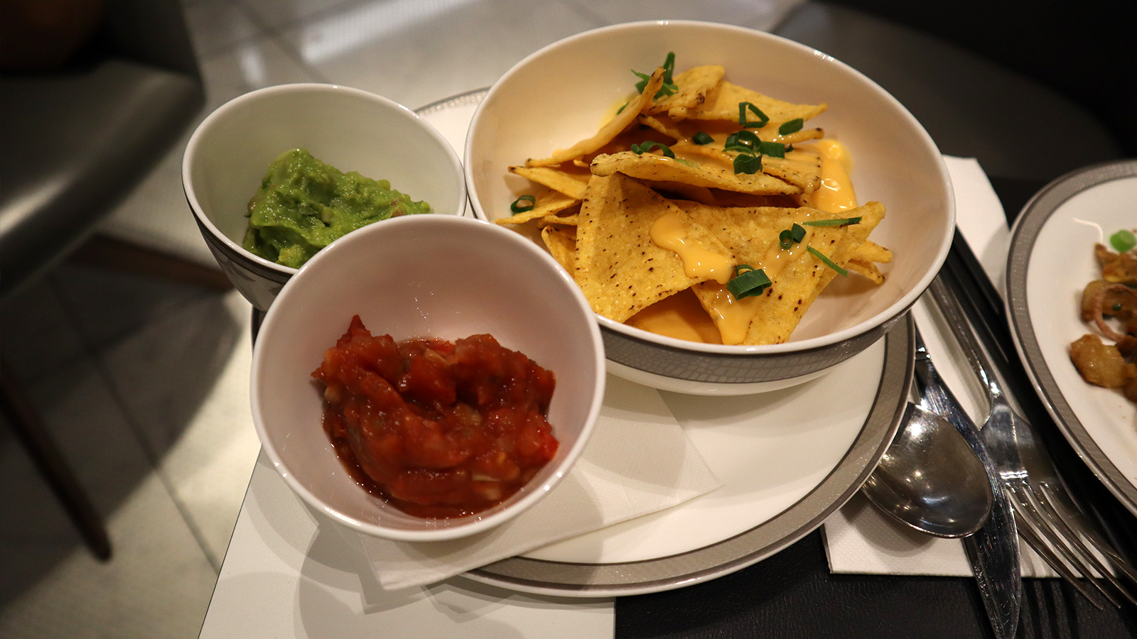 Cheesy nachos in the Singapore Airlines SilverKris First Class Lounge in Melbourne