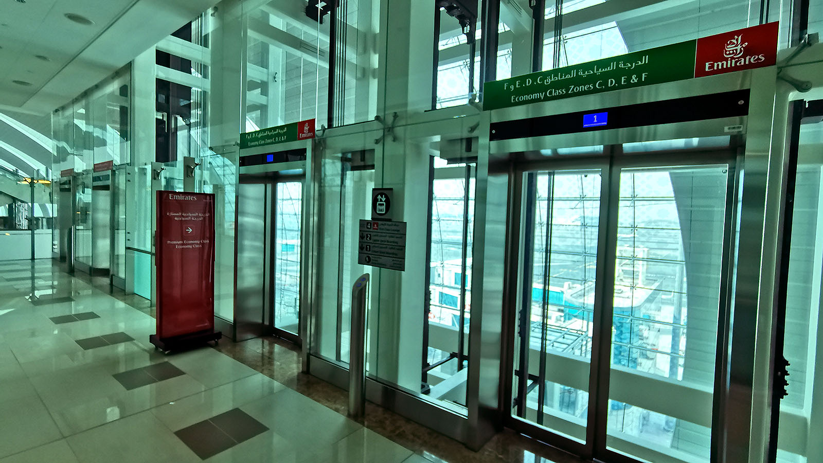 Boarding in Emirates Airbus A380 Economy