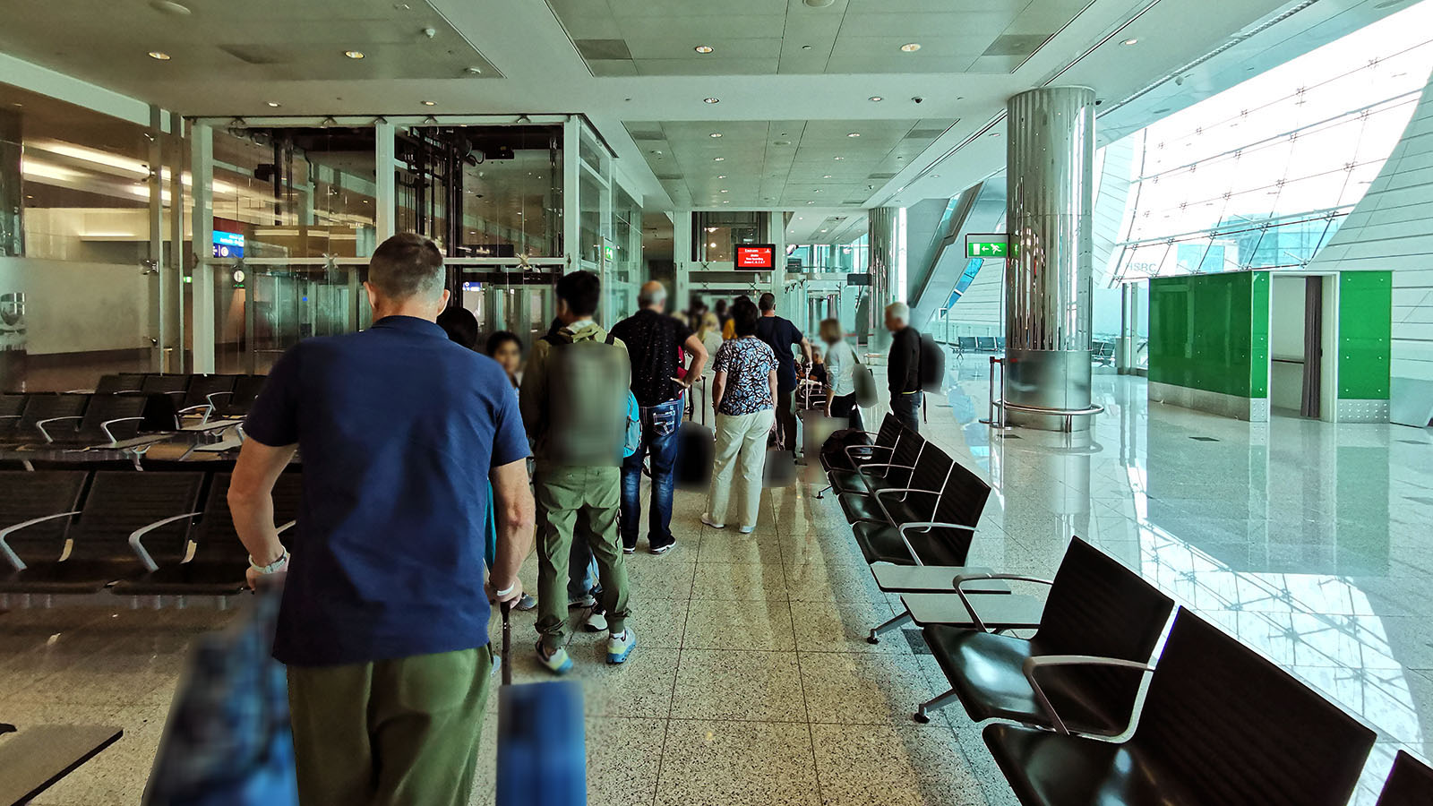 Line-up for Emirates Airbus A380 Economy