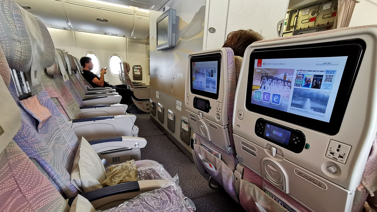 Rear cabin in Emirates Airbus A380 Economy
