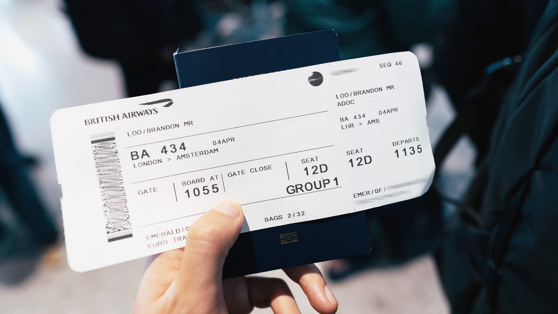 British Airways A320neo Economy boarding pass