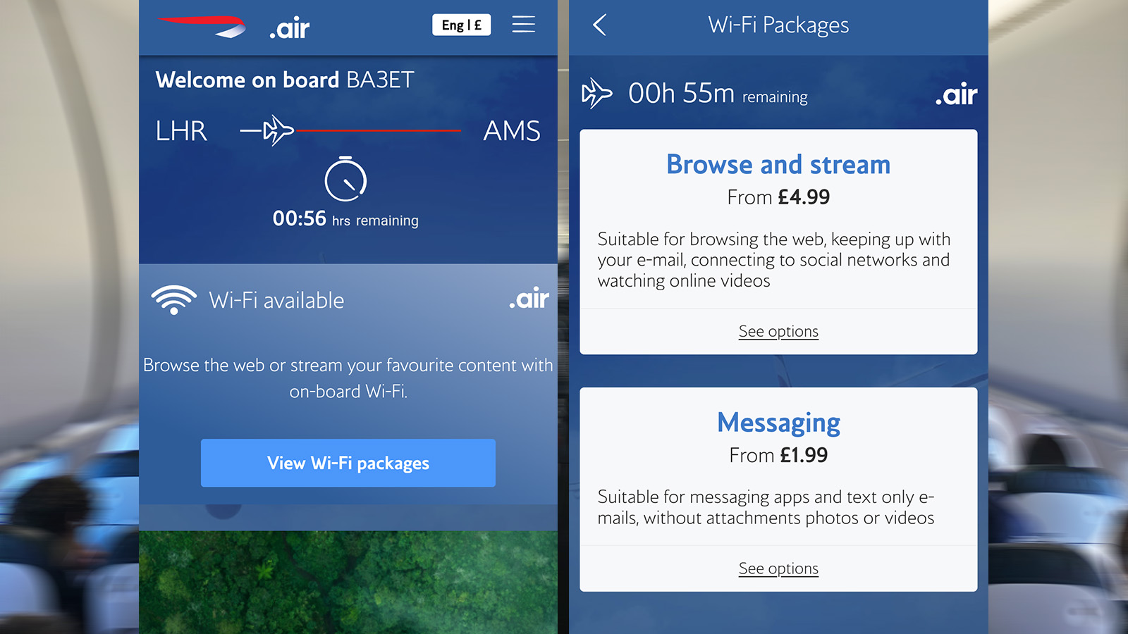 British Airways A320neo Economy Wi-Fi