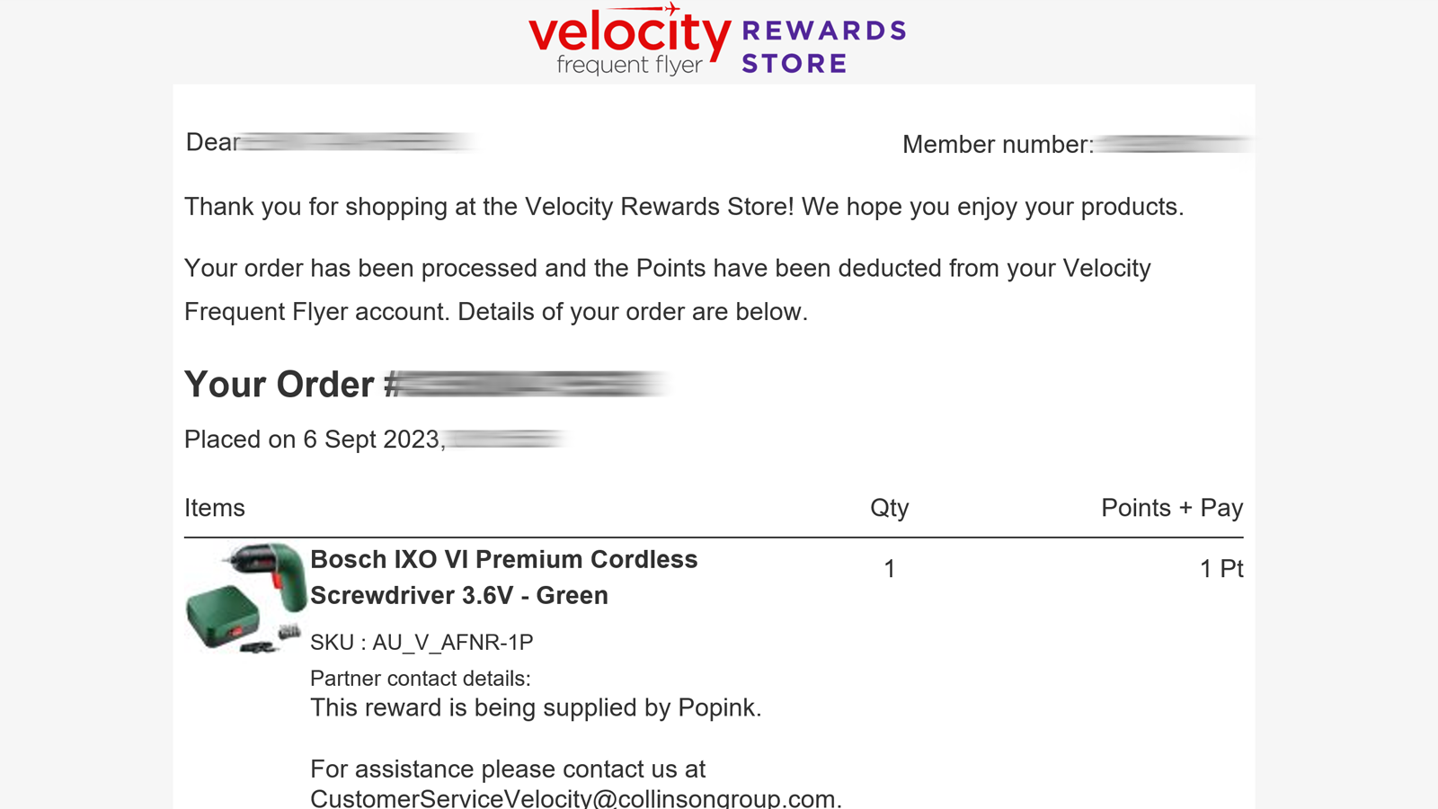 Our tips for securing a Velocity 1 Point Reward - Point Hacks