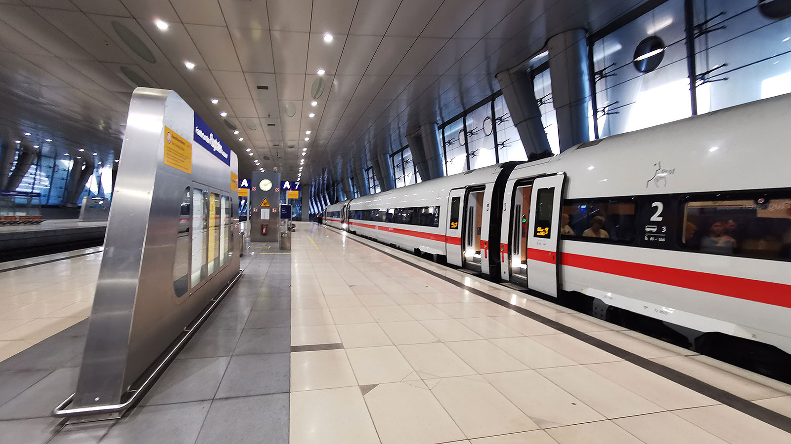 High-speed train on the platform at Frankfurt Airport