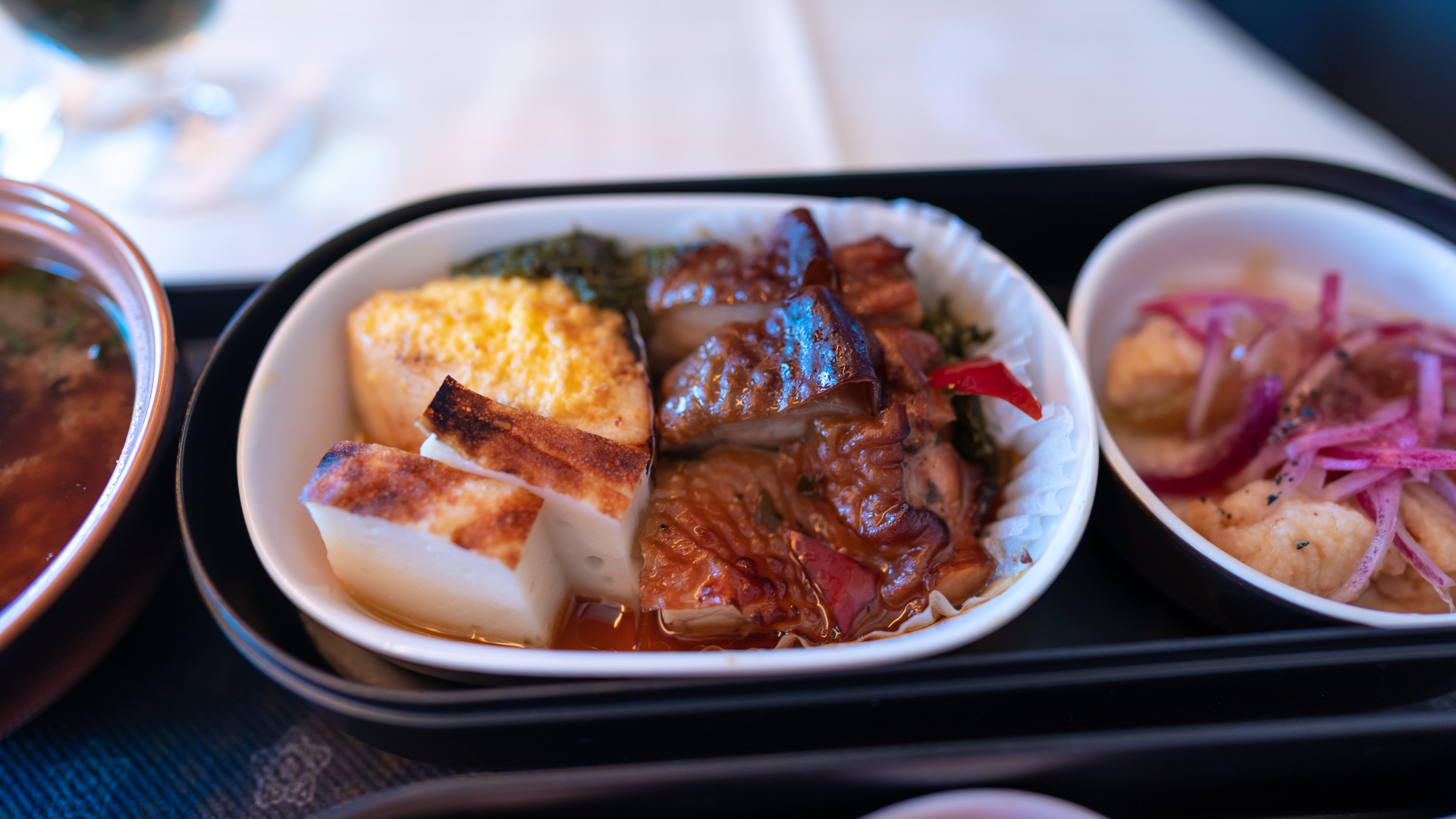 China Airlines Boeing 777 Business Class Japanese warm meal