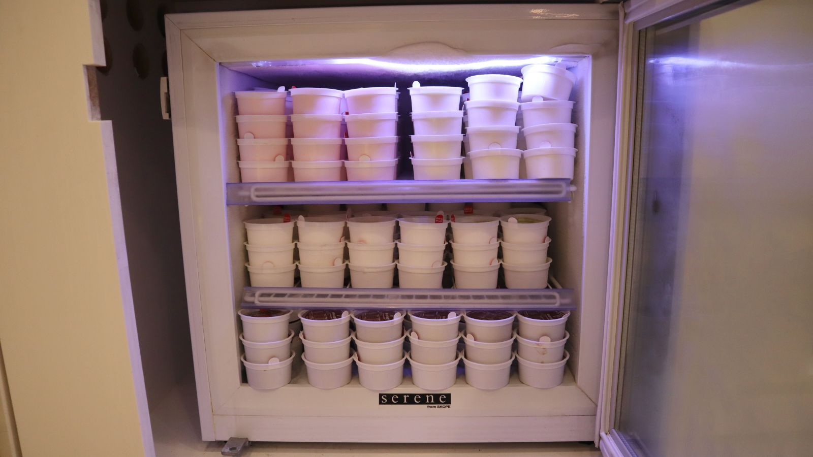 ice cream freezer in Singapore Airlines First Class lounge, Melbourne