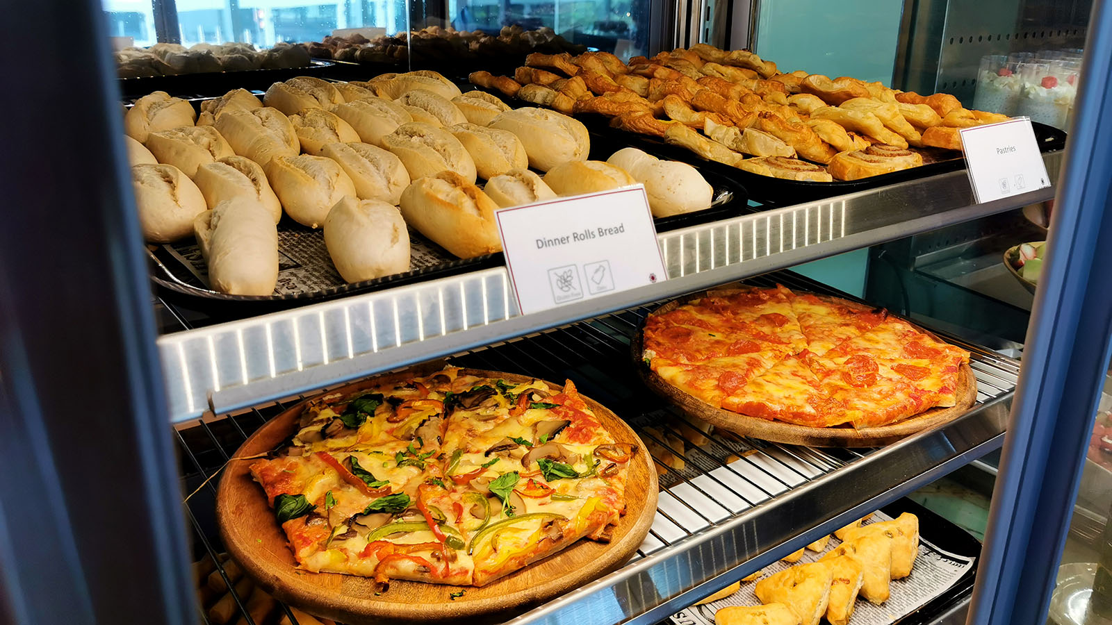 Hot food in the Plaza Premium Lounge, Adelaide