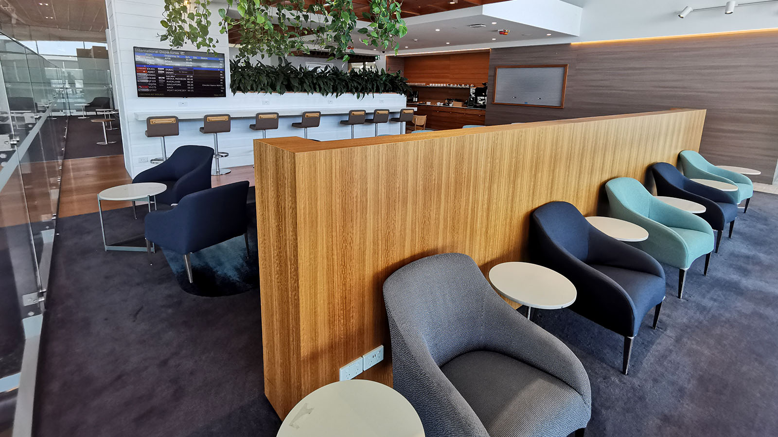 Place to unwind in the Qantas International Lounge, Brisbane