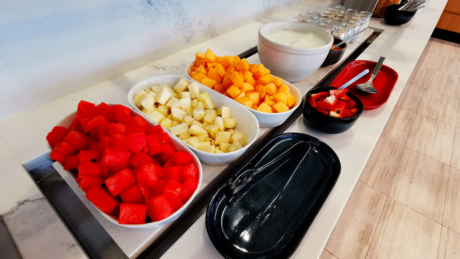 Fresh fruit in the Qantas International Lounge, Brisbane