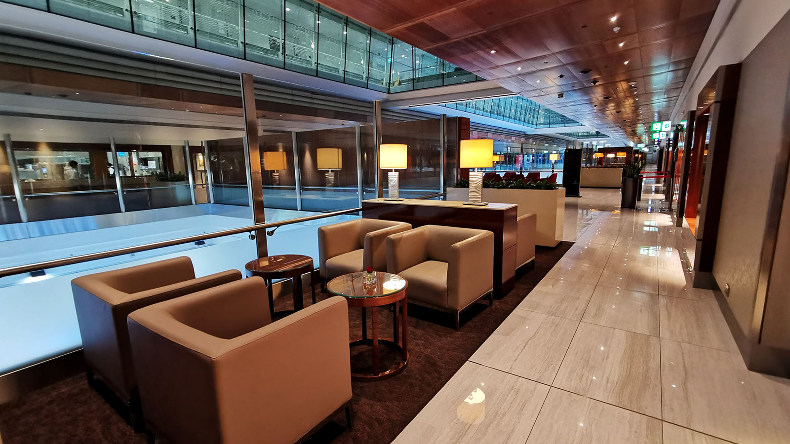 Place to sit in the Emirates Business Class Lounge Dubai T3, Concourse B