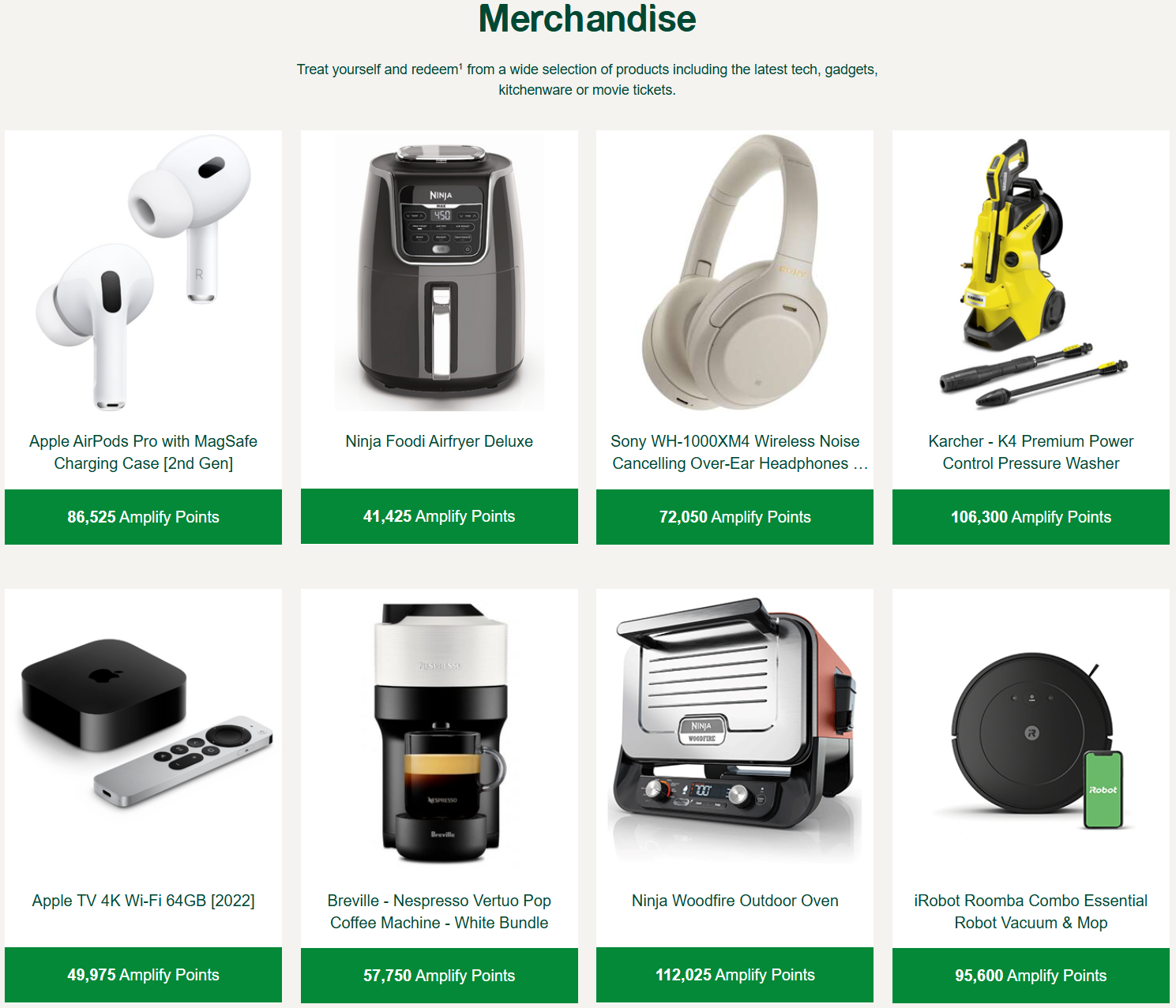 Amplify Rewards online portal screenshot