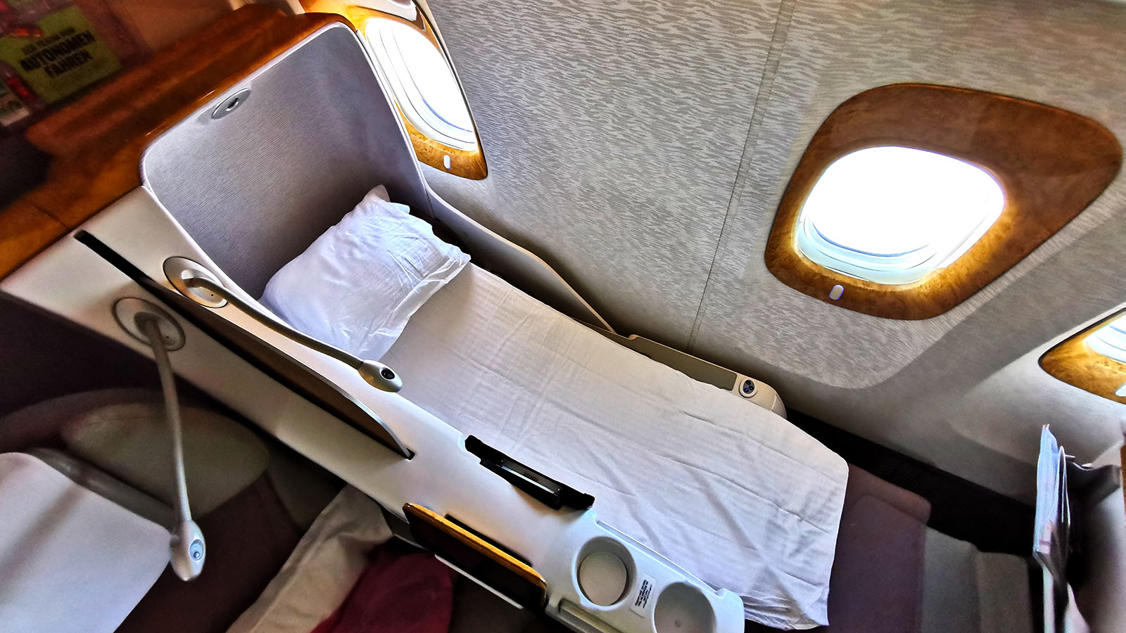 Angled-flat seat in Emirates Boeing 777 Business Class