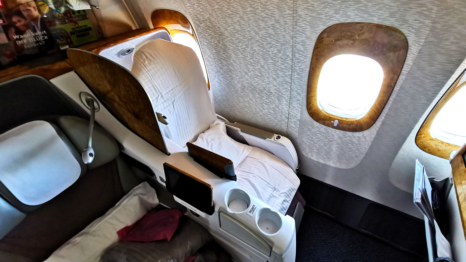 Mattress pad in Emirates Boeing 777 Business Class