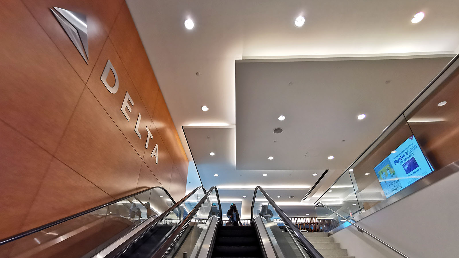 Escalators into the Delta Sky Club New York JFK T4B