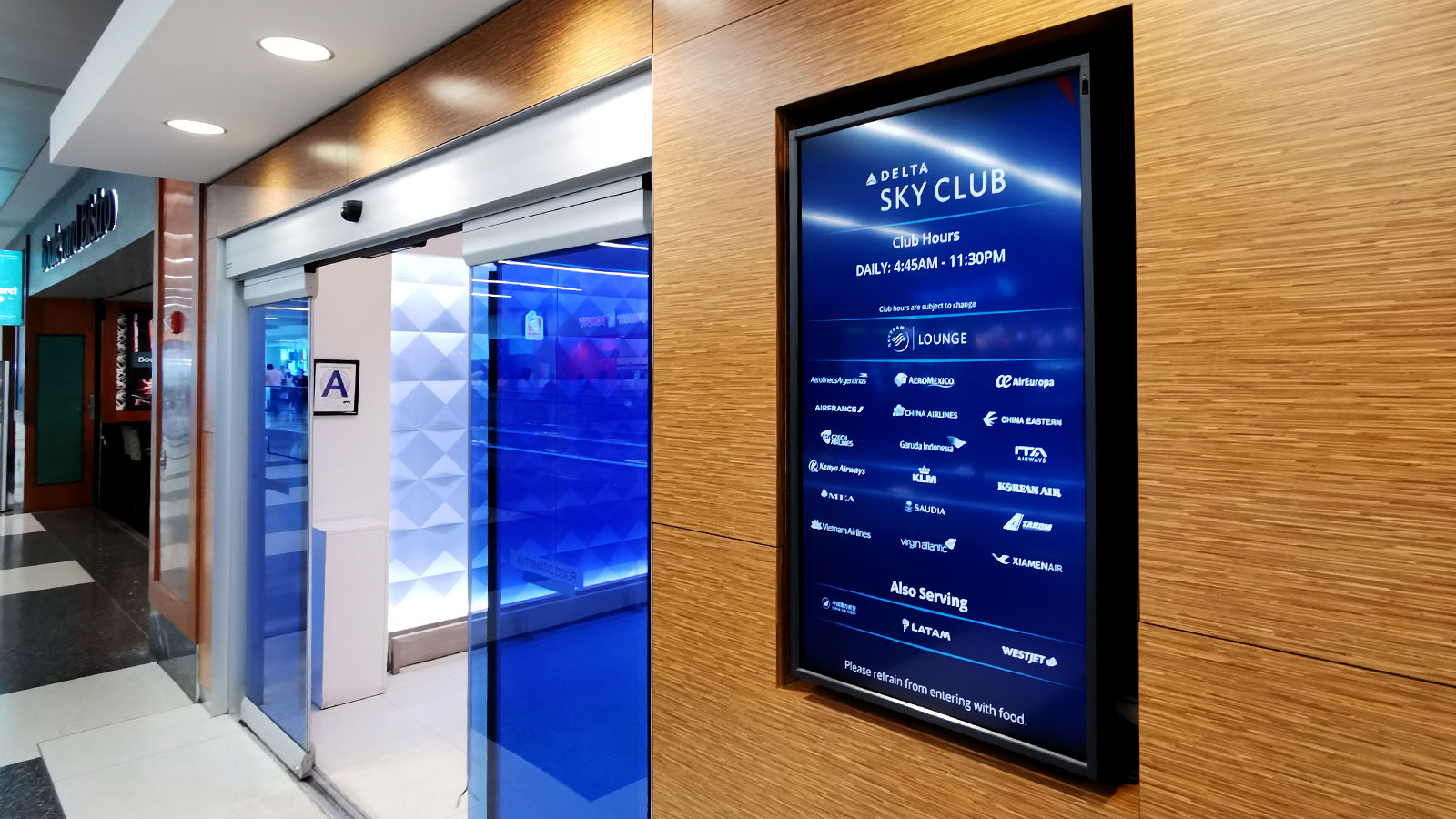 Airline partner list for the Delta Sky Club New York JFK T4B