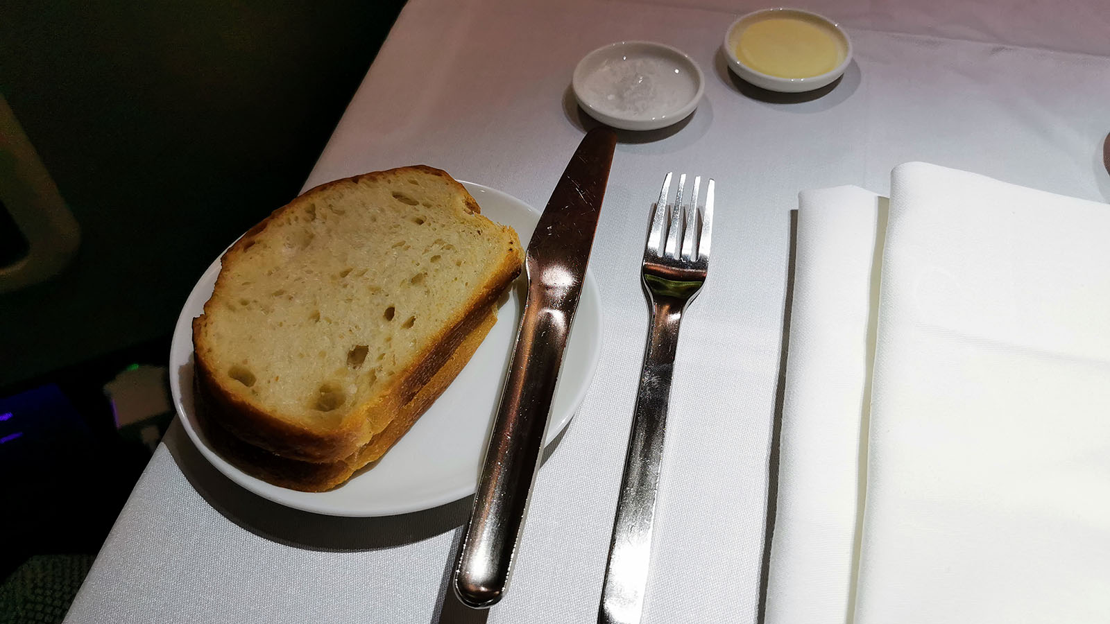 Snack in Qantas Airbus A380 First