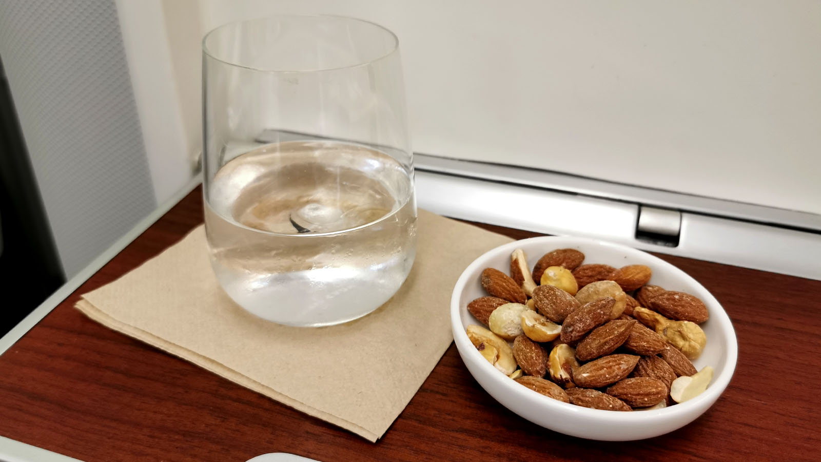 Snacks in Qantas Airbus A380 First