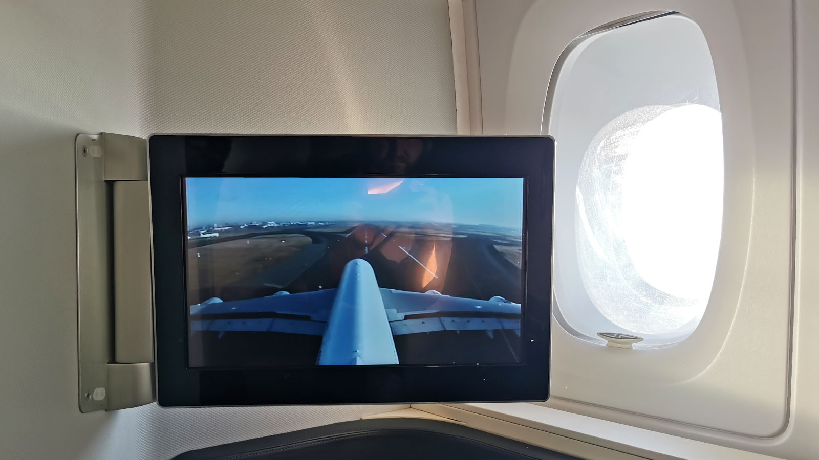 Skycam in Qantas Airbus A380 First