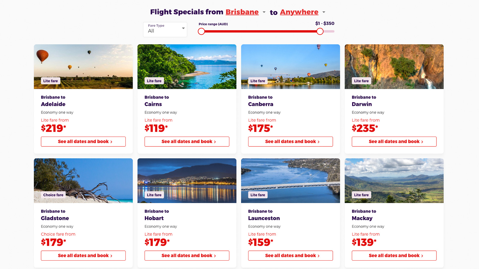 Virgin Australia sale fares