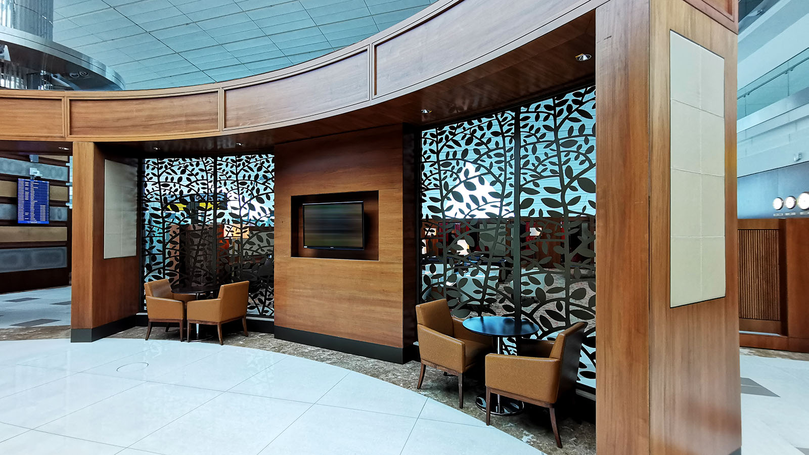 Quiet seats in the Emirates Business Class Lounge, Dubai Concourse A