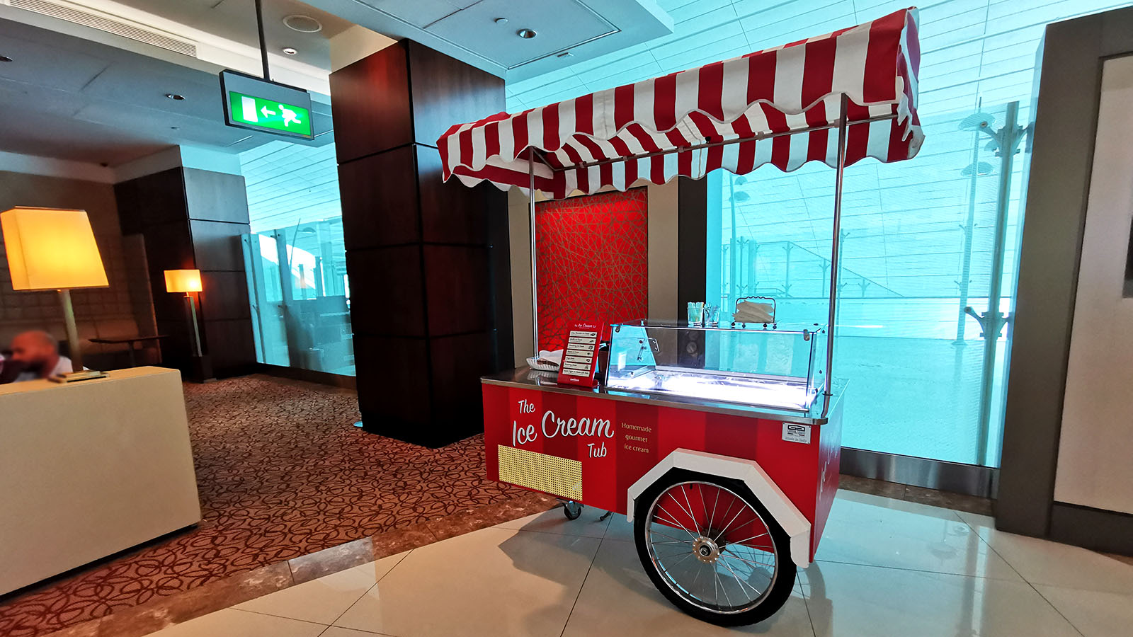 Gelato in the Emirates Business Class Lounge, Dubai Concourse A