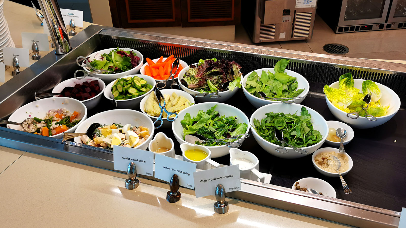 Fresh food in the Emirates Business Class Lounge, Dubai Concourse A