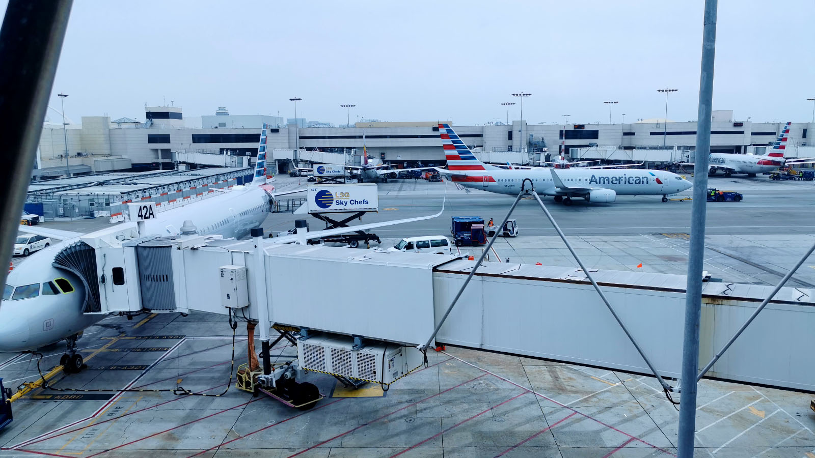 Airfield view from the American Airlines Admirals Club, Los Angeles