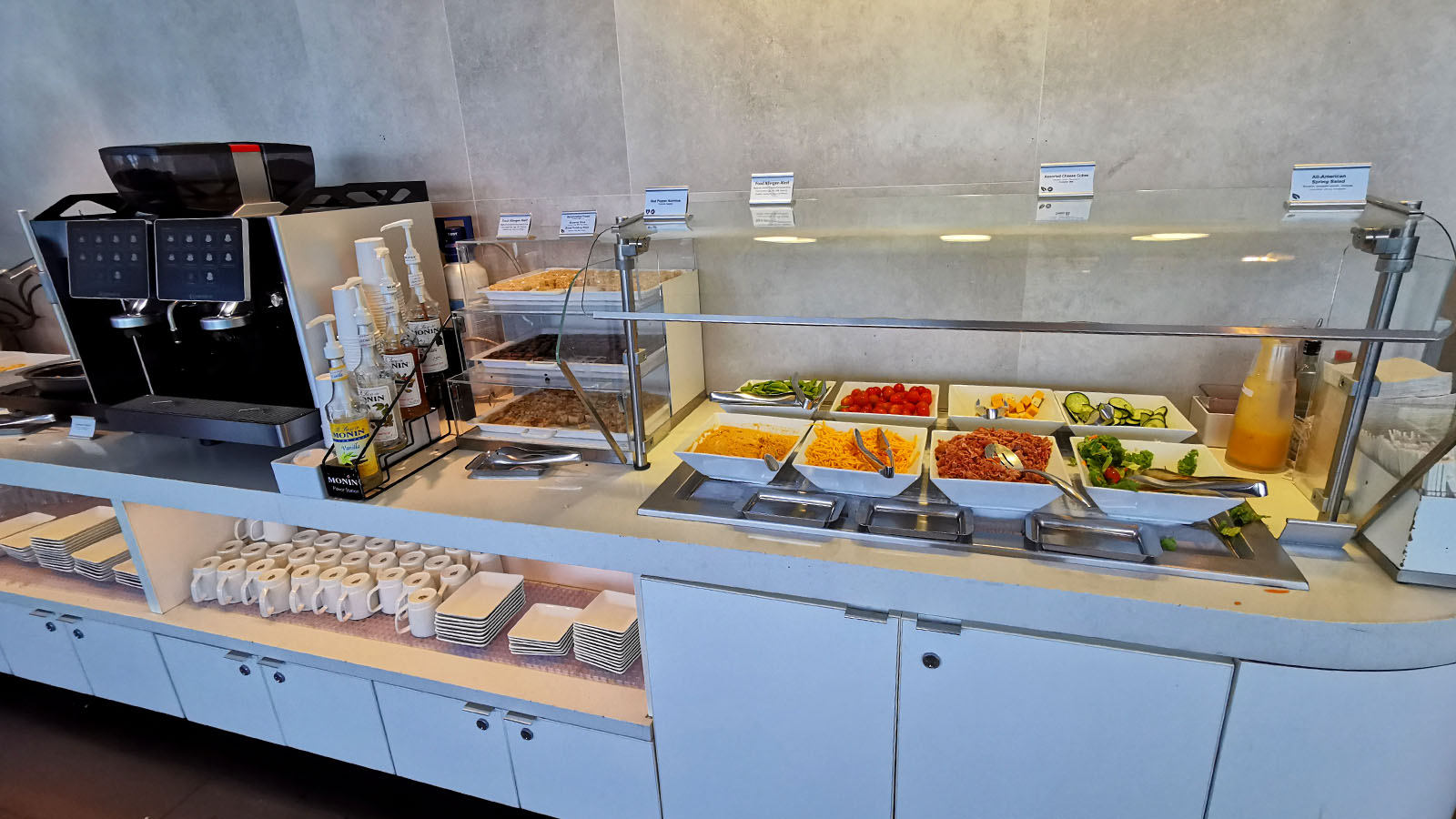 Buffet in the American Airlines Admirals Club, Los Angeles