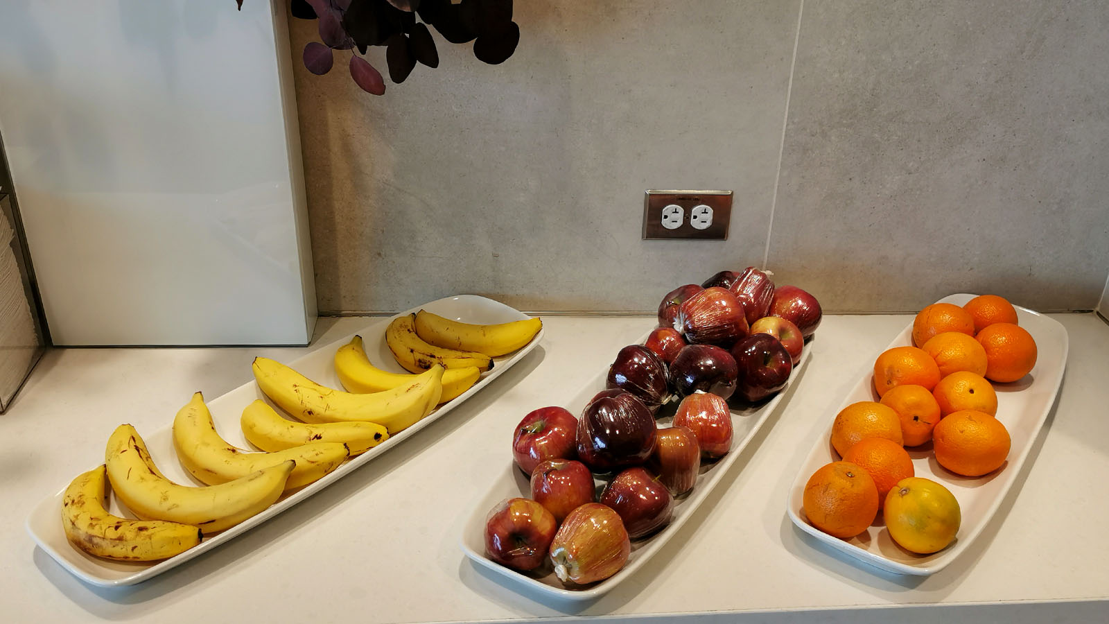 Healthy options in the American Airlines Admirals Club, Los Angeles