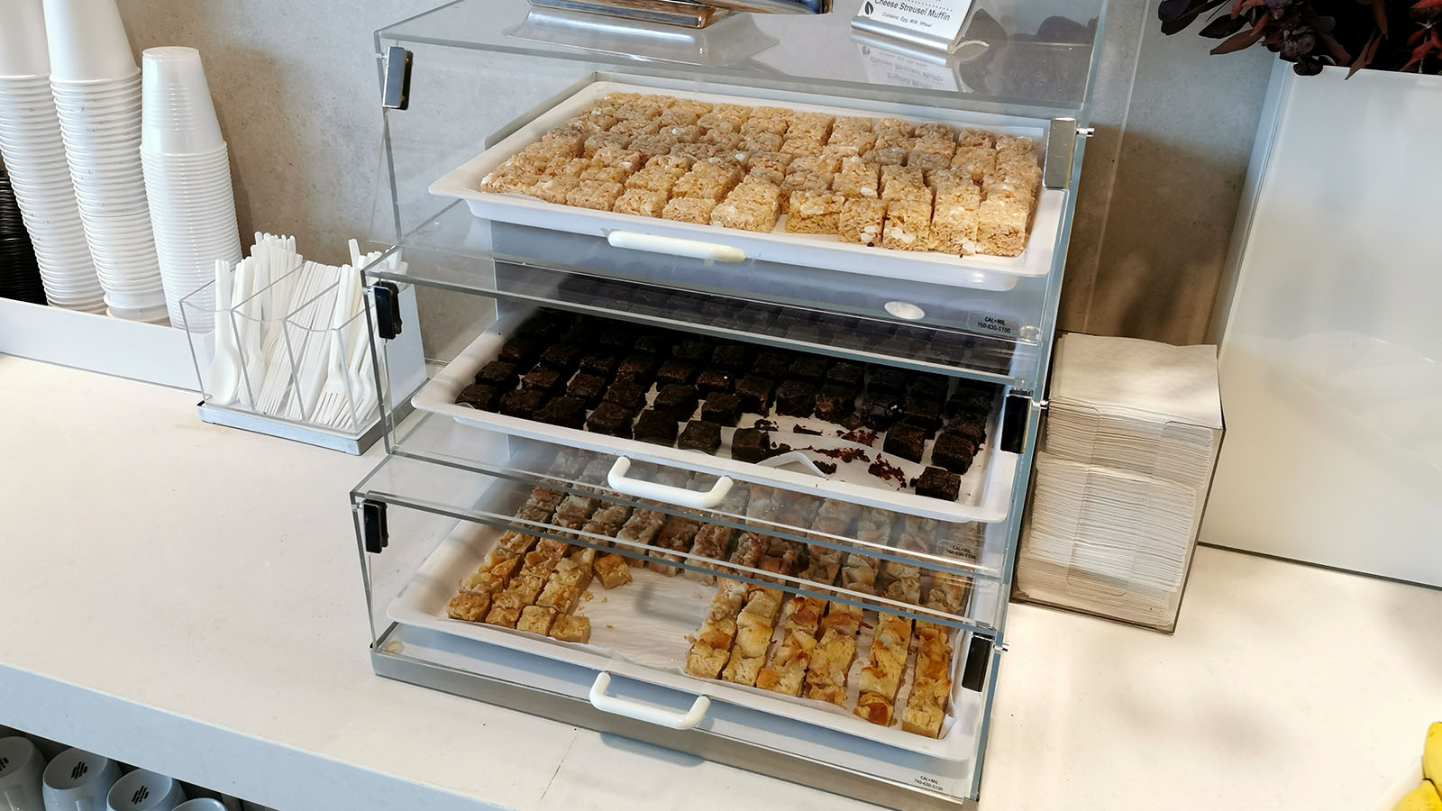 Snacks in the American Airlines Admirals Club, Los Angeles