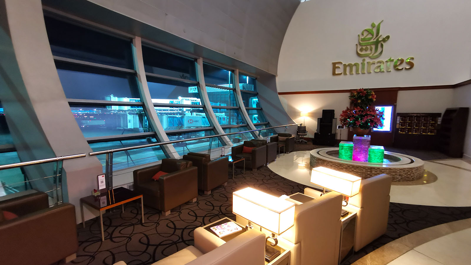 Seating in the Emirates First Class Lounge, Dubai Concourse C