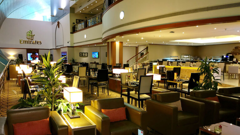 General view of Emirates' First Class Lounge in Dubai's T3 Concourse C