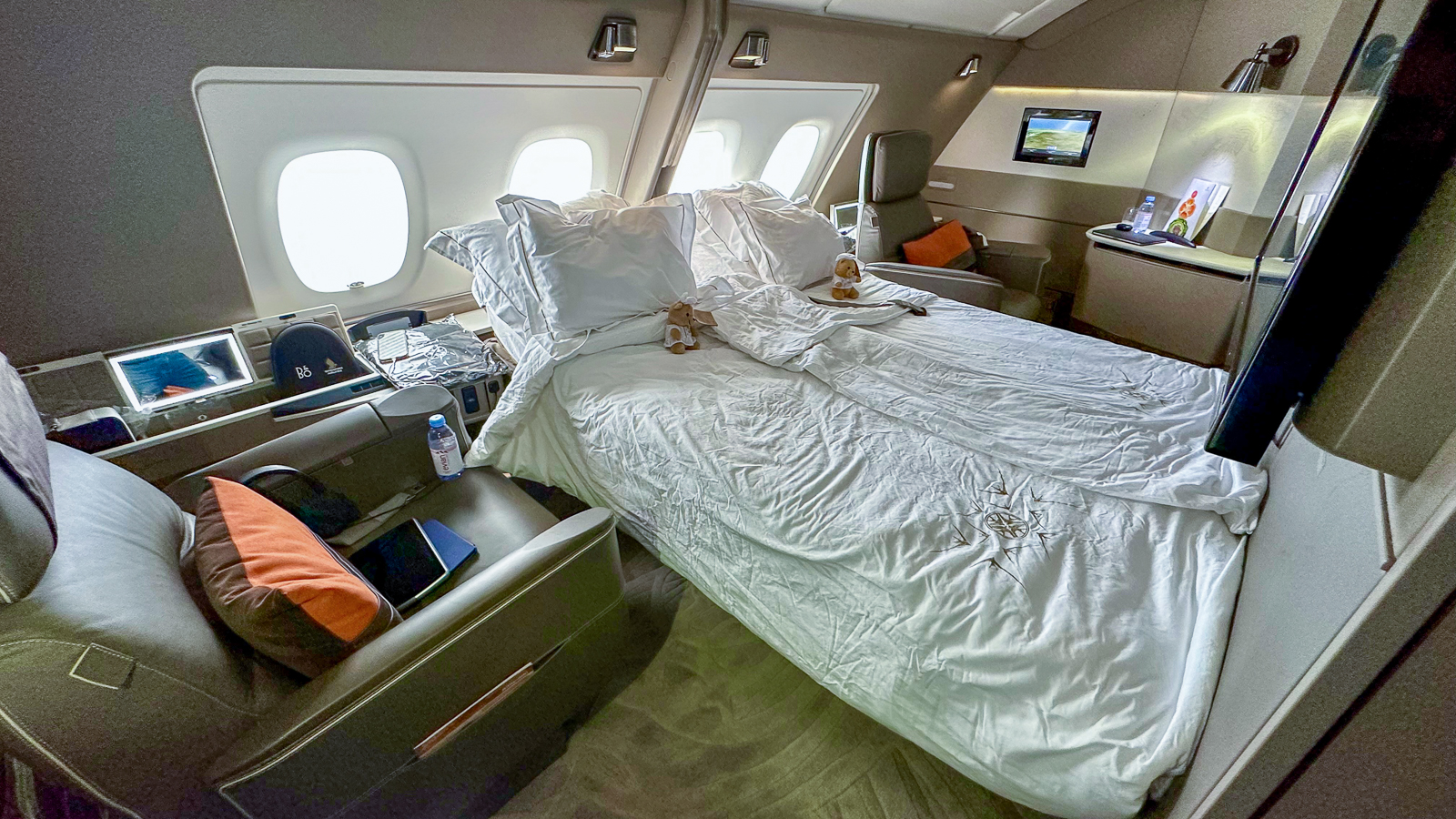 Double bed in Singapore Airlines Suites