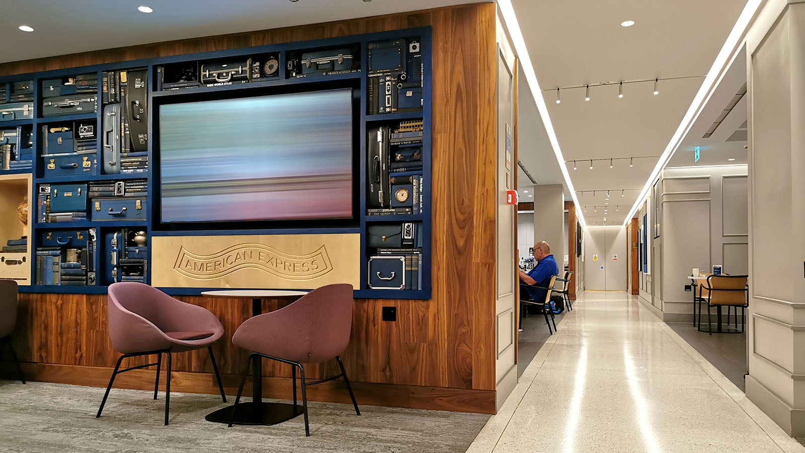 Looking through the American Express Centurion Lounge, London Heathrow