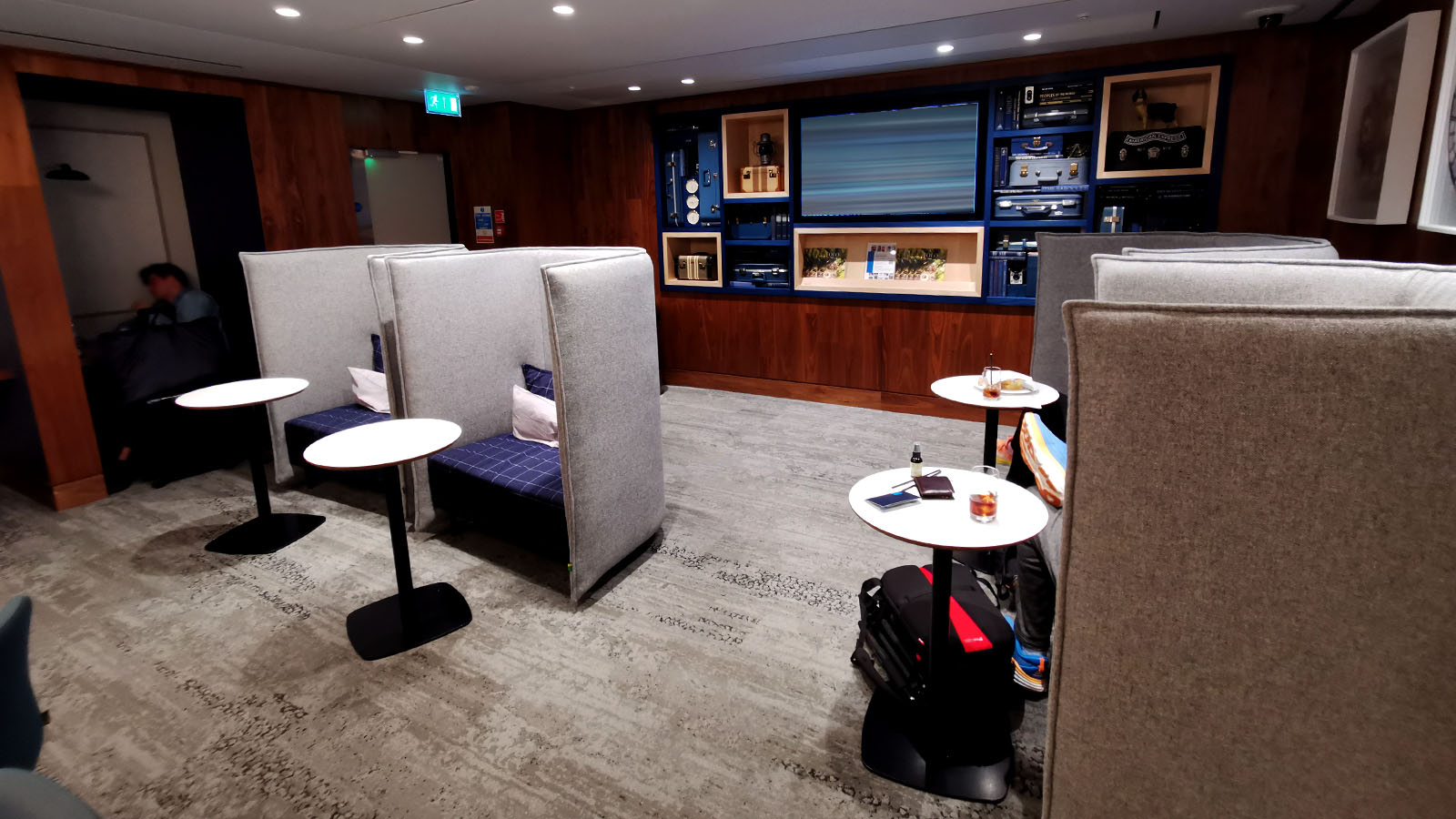 Workspace in the American Express Centurion Lounge, London Heathrow
