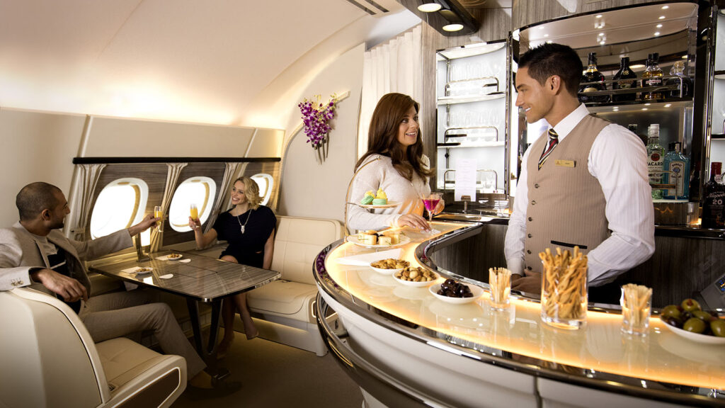 Emirates Airbus A380 Business Class inflight bar