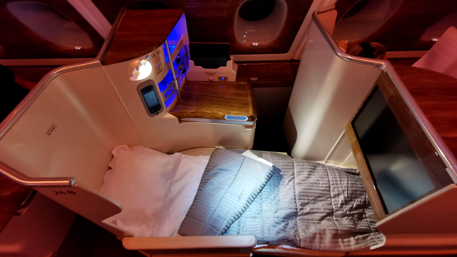 Ready to sleep in Emirates Airbus A380 Business Class