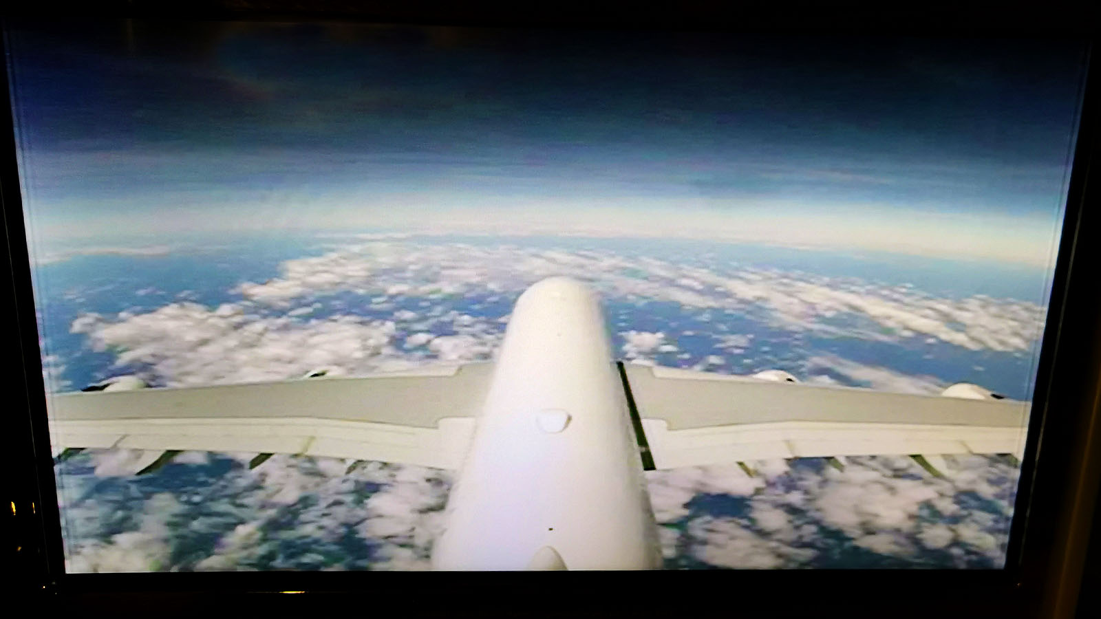 Flight display in Emirates Airbus A380 Business Class